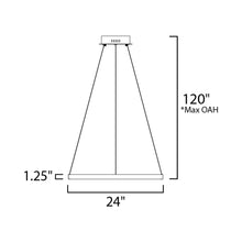 Load image into Gallery viewer, Groove LED Pendant Light - line drawing.
