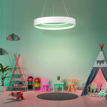 Load image into Gallery viewer, iCorona LED Smart Pendant Light in bedroom.
