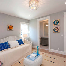 Load image into Gallery viewer, Inca Flush Mount Ceiling Light in bedroom.
