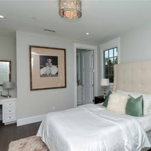 Load image into Gallery viewer, Inca Flush Mount Ceiling Light in bedroom.
