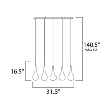 Load image into Gallery viewer, Larmes Linear Pendant Light - line drawing.
