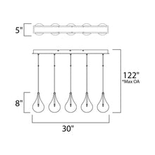Load image into Gallery viewer, Larmes Linear Pendant Light - line drawing.
