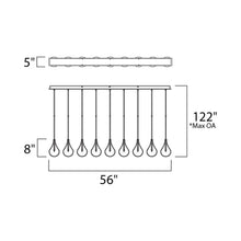 Load image into Gallery viewer, Larmes Linear Pendant Light - line drawing.
