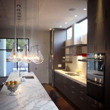 Load image into Gallery viewer, Larmes Rectangle Linear Pendant Light in dining room.
