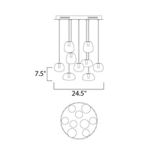 Load image into Gallery viewer, Puffs Linear Pendant Light - line drawing.
