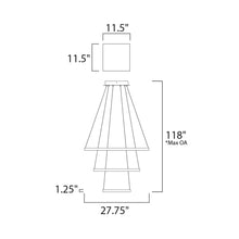 Load image into Gallery viewer, Quad Pendant Light - line drawing.
