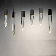Load image into Gallery viewer, Quartz LED Linear Pendant Light in Detail.
