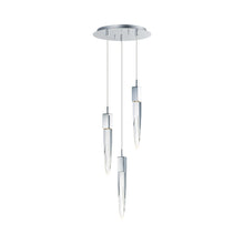 Load image into Gallery viewer, Quartz LED Multi-Light Pendant Light in 3-Light/Polished Chrome.
