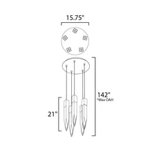 Load image into Gallery viewer, Quartz LED Multi-Light Pendant Light - line drawing.
