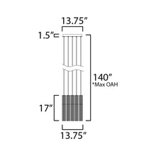Load image into Gallery viewer, Reeds LED Multi Light Pendant Light - line drawing.
