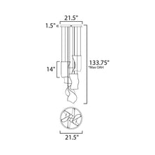 Load image into Gallery viewer, Rinkle LED Multi Light Pendant Light - line drawing.
