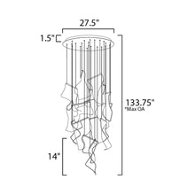 Load image into Gallery viewer, Rinkle LED Multi Light Pendant Light - line drawing.
