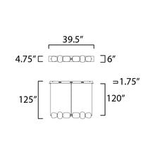 Load image into Gallery viewer, Soji LED Linear Pendant Light - line drawing.
