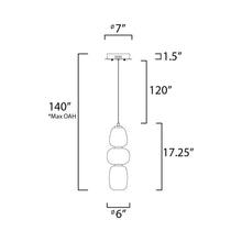 Load image into Gallery viewer, Soji LED Pendant Light - line drawing.
