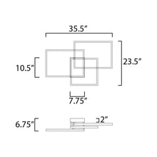 Load image into Gallery viewer, Traverse LED Flush Mount Ceiling Light - line drawing.
