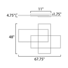 Load image into Gallery viewer, Traverse LED Flush Mount Ceiling Light - line drawing.
