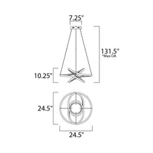 Load image into Gallery viewer, Twisted LED Pendant Light - line drawing.
