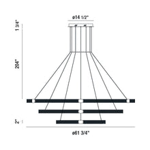 Load image into Gallery viewer, Admiral LED Multi Tier Chandelier - line drawing.
