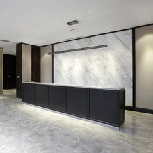 Load image into Gallery viewer, Admiral Rectangular LED Chandelier in living room.
