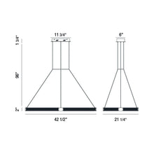 Load image into Gallery viewer, Admiral Rectangular LED Chandelier - line drawing.
