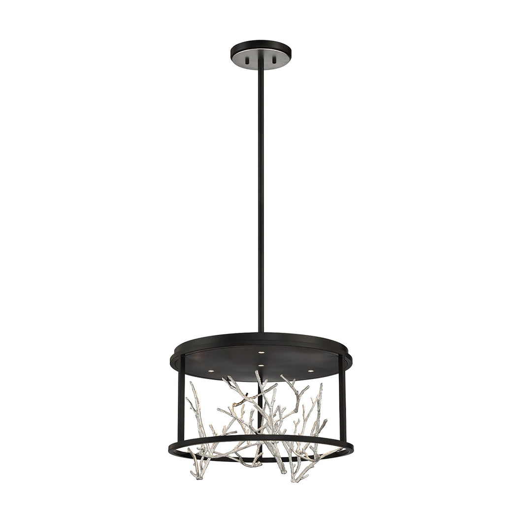Aerie LED Chandelier in Black/Silver (4-Light).