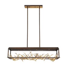 Load image into Gallery viewer, Aerie LED Linear Pendant Light in Bronze/Gold.
