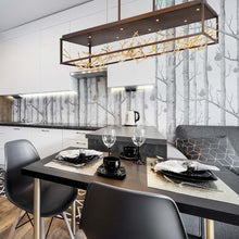 Load image into Gallery viewer, Aerie LED Linear Pendant Light in dining room.
