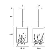 Load image into Gallery viewer, Aerie LED Square Chandelier - line drawing.

