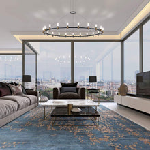 Load image into Gallery viewer, Albany LED Ring Chandelier in living room.
