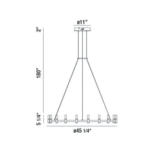 Load image into Gallery viewer, Albany LED Ring Chandelier - line drawing.
