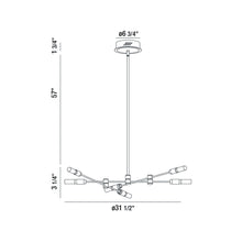 Load image into Gallery viewer, Albany LED Sputnik Chandelier - line drawing.
