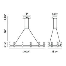 Load image into Gallery viewer, Altamont LED Rectangular Chandelier - line drawing.
