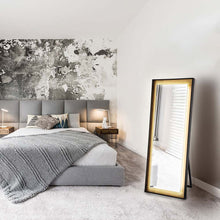 Load image into Gallery viewer, Anya LED Freestanding Mirror in bedroom.
