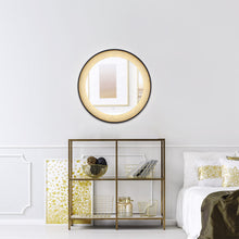 Load image into Gallery viewer, Anya LED Round Mirror in bedroom.
