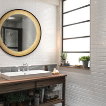 Load image into Gallery viewer, Anya LED Round Mirror in bathroom.
