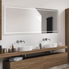 Load image into Gallery viewer, Aspen LED Rectangular Mirror in bathroom.
