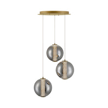 Load image into Gallery viewer, Atomo LED Multi Light Pendant Light in Gold/Smoke (3-Light).
