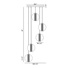 Load image into Gallery viewer, Atomo LED Multi Light Pendant Light - line drawing.
