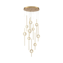 Load image into Gallery viewer, Barletta LED Multi Light Pendant Light in Brass Anodized Aluminum (10-Light).
