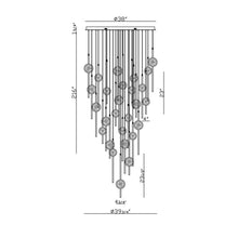 Load image into Gallery viewer, Barletta LED Multi Light Pendant Light - line drawing.
