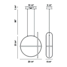 Load image into Gallery viewer, Berkley LED Chandelier - line drawing.
