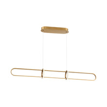 Load image into Gallery viewer, Berkley LED Linear Pendant Light in Satin Gold (Large).
