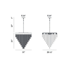 Load image into Gallery viewer, Bloomfield Oval LED Chandelier - line drawing.
