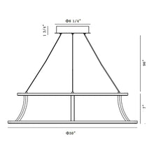 Load image into Gallery viewer, Cadoux LED Chandelier - line drawing.
