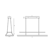 Load image into Gallery viewer, Cadoux LED Linear Pendant Light - line drawing.
