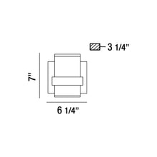 Load image into Gallery viewer, Cambridge LED Bath Wall Light - line drawing.
