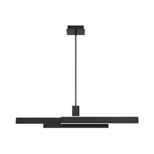 Load image into Gallery viewer, Cameno LED Linear Pendant Light in Matte Black (Medium).
