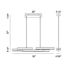 Load image into Gallery viewer, Cameno LED Linear Pendant Light - line drawing.
