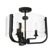 Load image into Gallery viewer, Campisi Semi Flush Mount Ceiling Light in Black.
