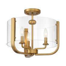 Load image into Gallery viewer, Campisi Semi Flush Mount Ceiling Light in Brass.
